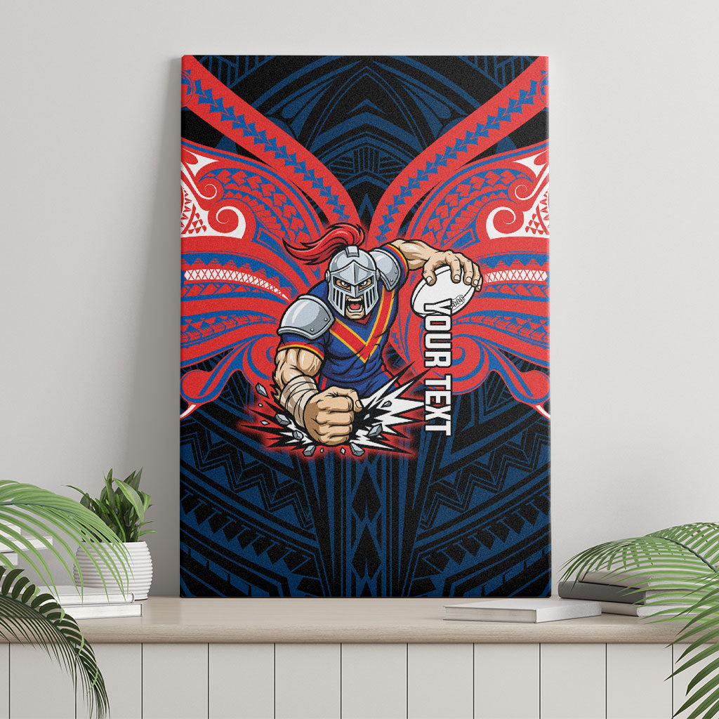 Custom Newcastle Knight Canvas Wall Art Knight Warrior Polynesia Islander Rugby Mascot