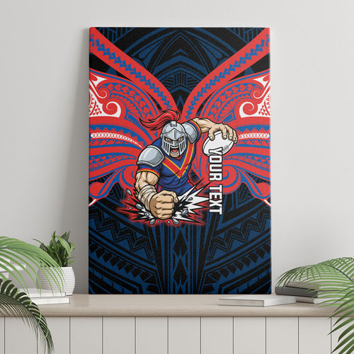 Custom Newcastle Knight Canvas Wall Art Knight Warrior Polynesia Islander Rugby Mascot