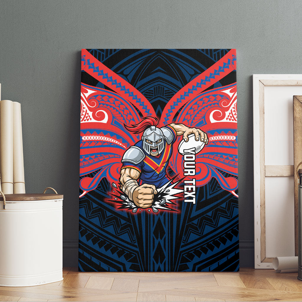 Custom Newcastle Knight Canvas Wall Art Knight Warrior Polynesia Islander Rugby Mascot