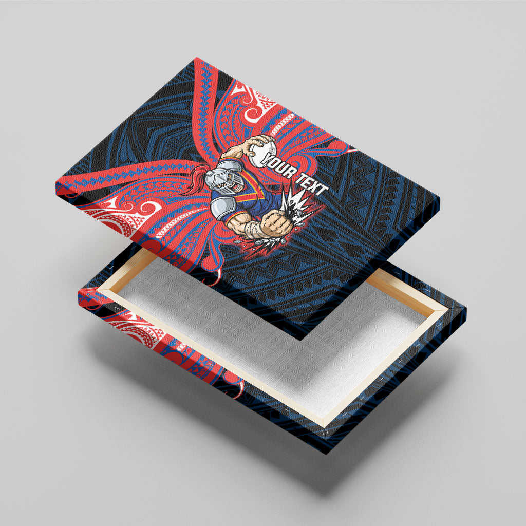 Custom Newcastle Knight Canvas Wall Art Knight Warrior Polynesia Islander Rugby Mascot