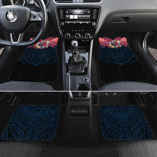 Custom Newcastle Knight Car Mats Knight Warrior Polynesia Islander Rugby Mascot