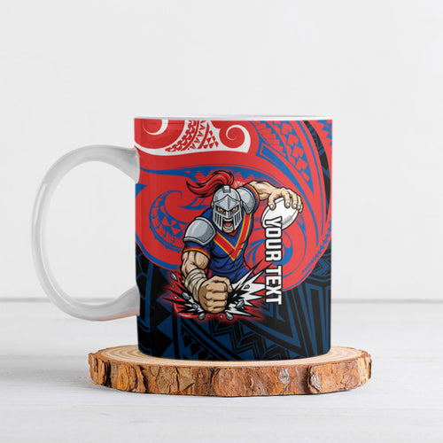 Custom Newcastle Knight Ceramic Mug Knight Warrior Polynesia Islander Rugby Mascot