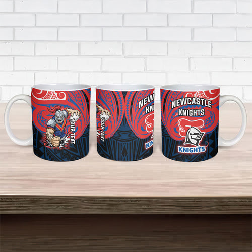 Custom Newcastle Knight Ceramic Mug Knight Warrior Polynesia Islander Rugby Mascot