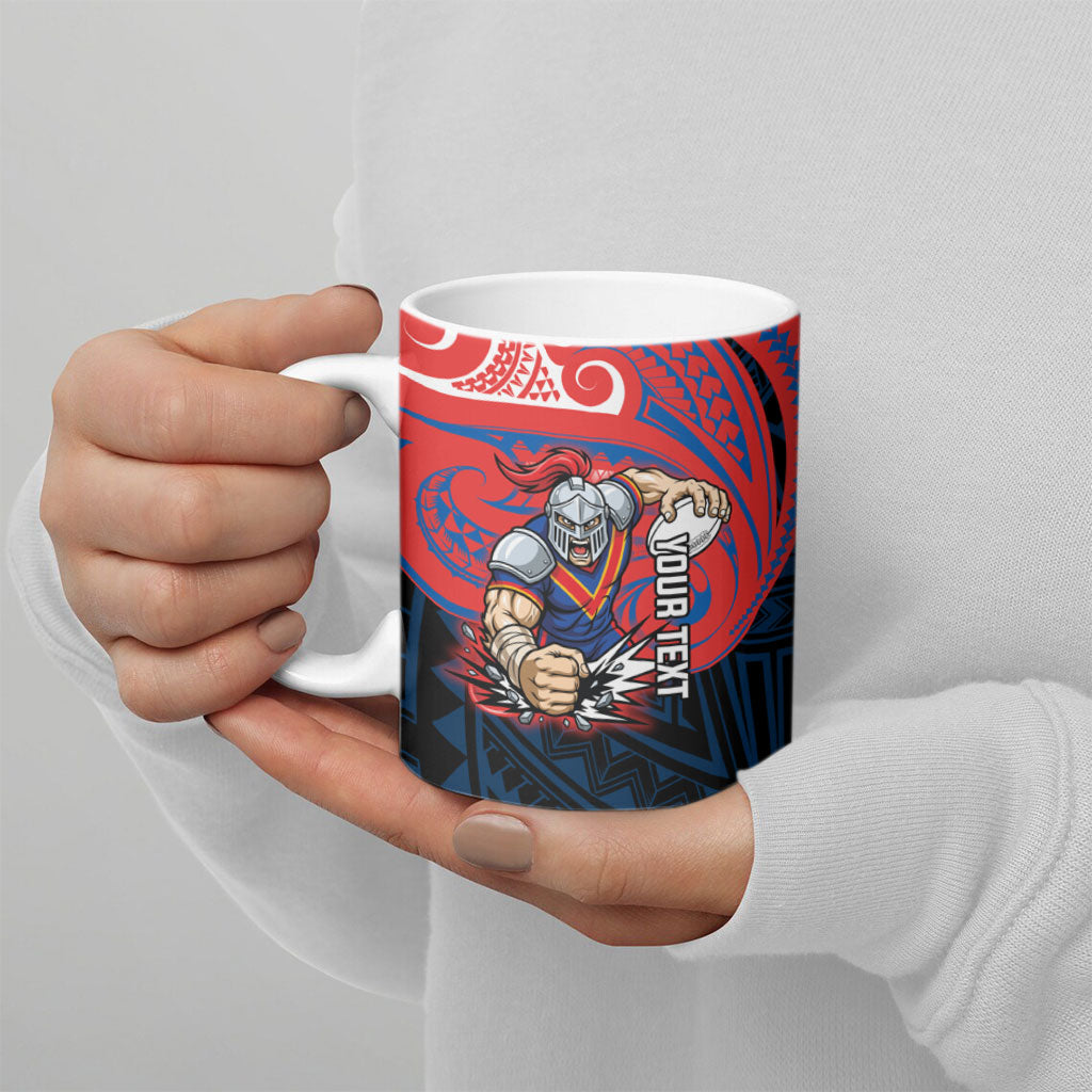 Custom Newcastle Knight Ceramic Mug Knight Warrior Polynesia Islander Rugby Mascot