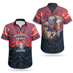 Custom Newcastle Knight Couples Matching Mermaid Dress and Hawaiian Shirt Knight Warrior Polynesia Islander Rugby Mascot