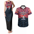 Custom Newcastle Knight Couples Matching Tank Maxi Dress and Hawaiian Shirt Knight Warrior Polynesia Islander Rugby Mascot