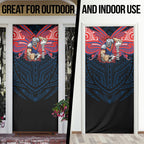 Custom Newcastle Knight Door Cover Knight Warrior Polynesia Islander Rugby Mascot