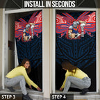 Custom Newcastle Knight Door Cover Knight Warrior Polynesia Islander Rugby Mascot