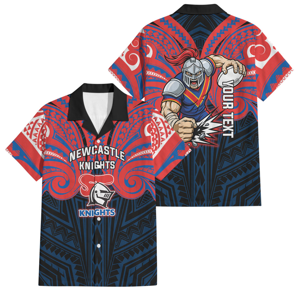 Custom Newcastle Knight Family Matching Summer Maxi Dress and Hawaiian Shirt Knight Warrior Polynesia Islander Rugby Mascot