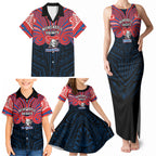 Custom Newcastle Knight Family Matching Tank Maxi Dress and Hawaiian Shirt Knight Warrior Polynesia Islander Rugby Mascot