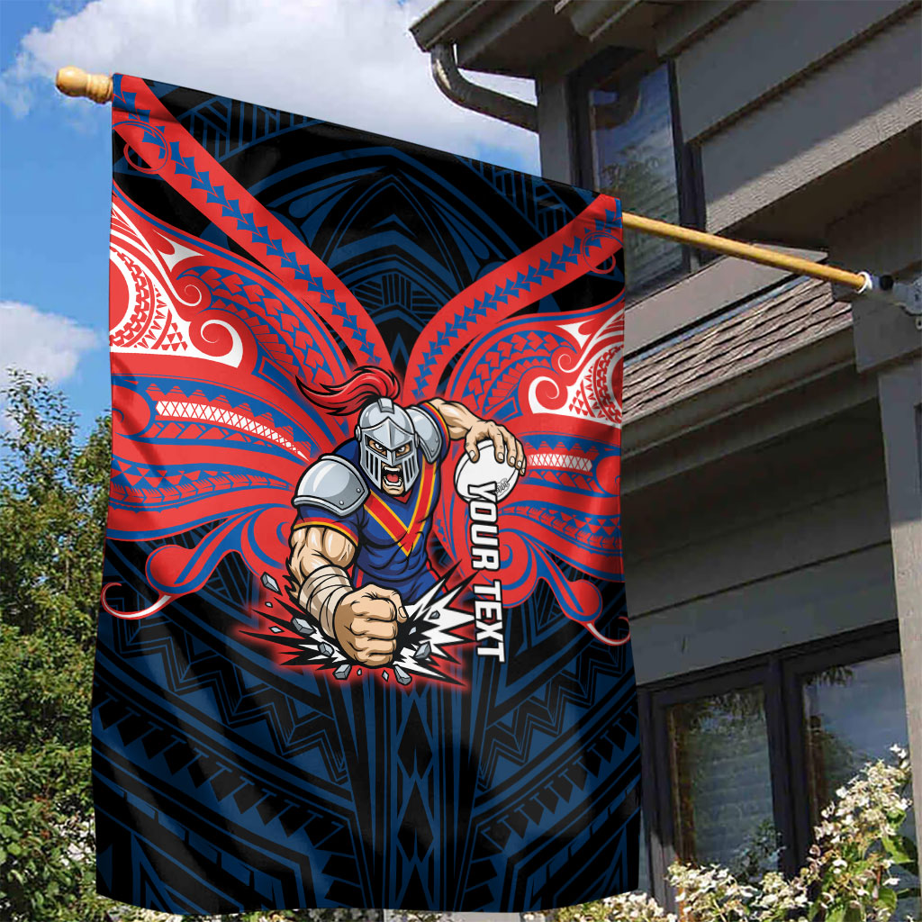 Custom Newcastle Knight Garden Flag Knight Warrior Polynesia Islander Rugby Mascot