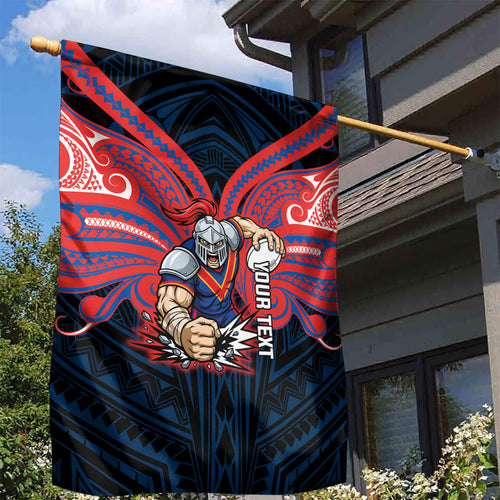 Custom Newcastle Knight Garden Flag Knight Warrior Polynesia Islander Rugby Mascot