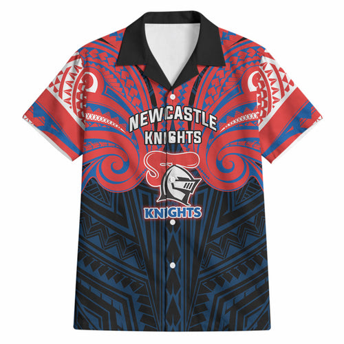 Custom Newcastle Knight Hawaiian Shirt Knight Warrior Polynesia Islander Rugby Mascot