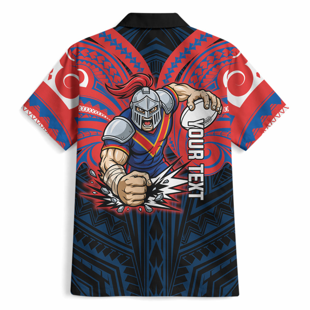 Custom Newcastle Knight Hawaiian Shirt Knight Warrior Polynesia Islander Rugby Mascot