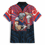 Custom Newcastle Knight Hawaiian Shirt Knight Warrior Polynesia Islander Rugby Mascot