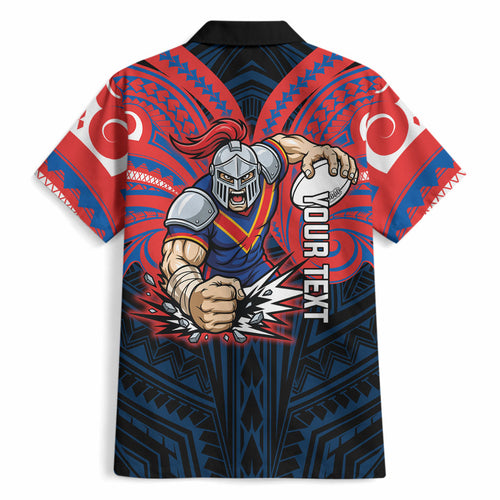 Custom Newcastle Knight Hawaiian Shirt Knight Warrior Polynesia Islander Rugby Mascot