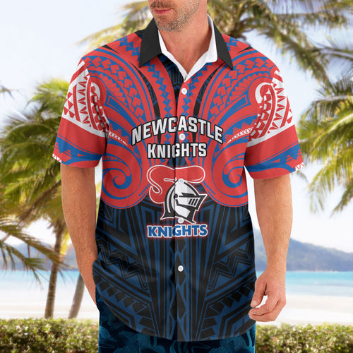 Custom Newcastle Knight Hawaiian Shirt Knight Warrior Polynesia Islander Rugby Mascot