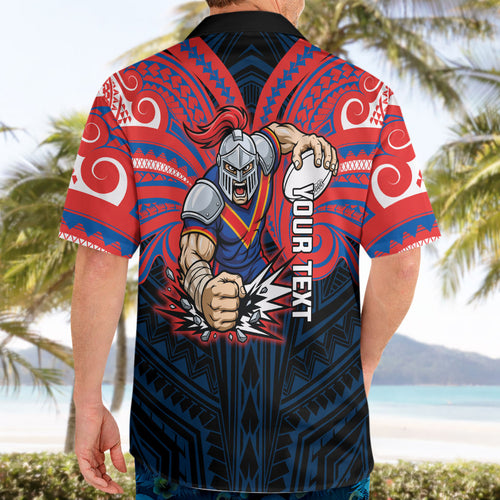 Custom Newcastle Knight Hawaiian Shirt Knight Warrior Polynesia Islander Rugby Mascot