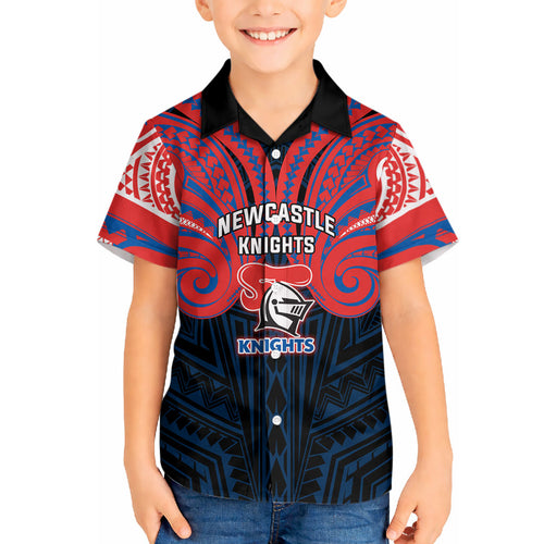 Custom Newcastle Knight Hawaiian Shirt Knight Warrior Polynesia Islander Rugby Mascot