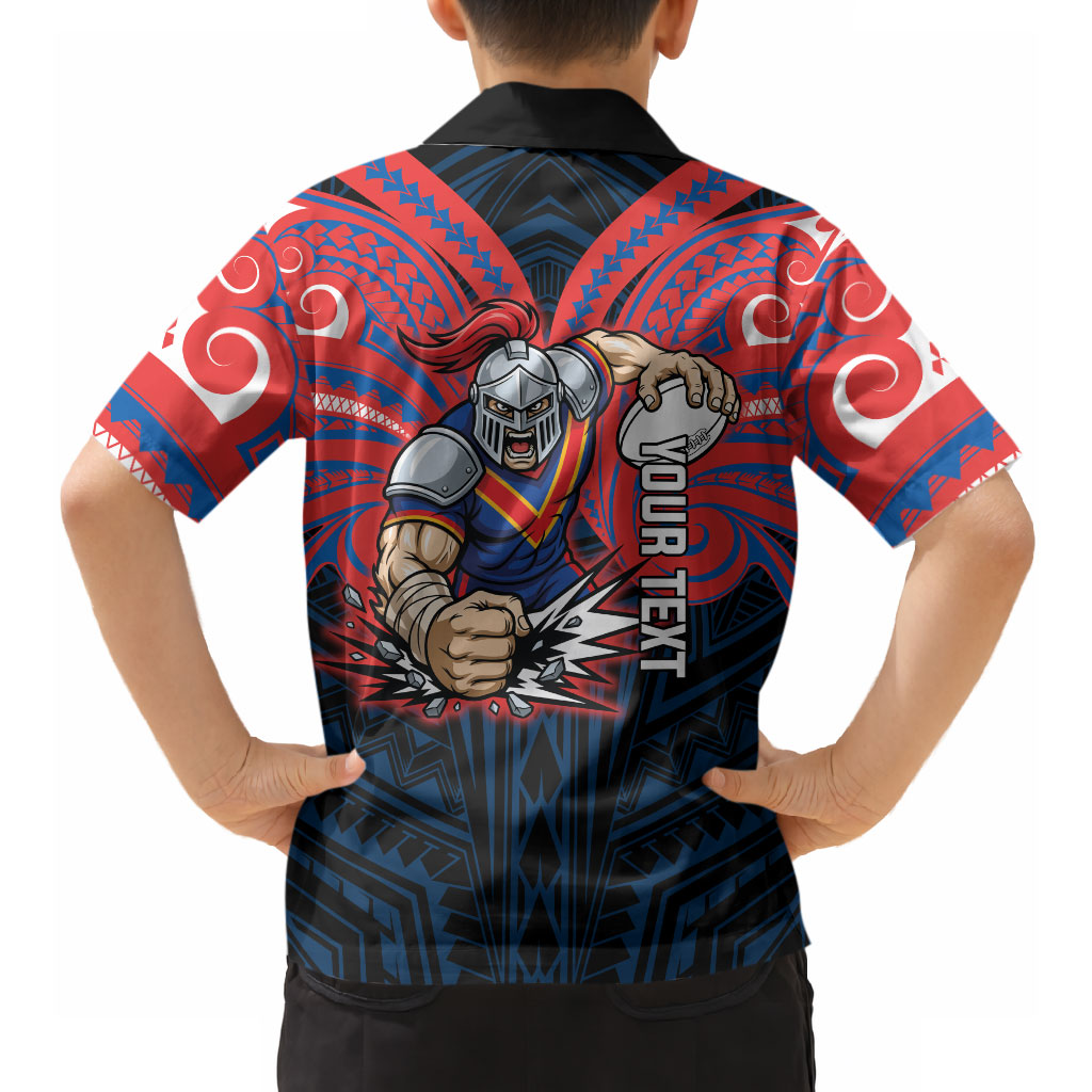 Custom Newcastle Knight Hawaiian Shirt Knight Warrior Polynesia Islander Rugby Mascot