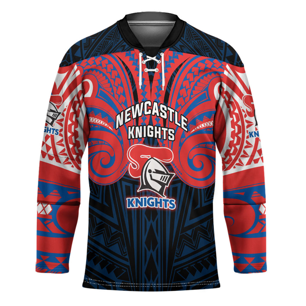 Custom Newcastle Knight Hockey Jersey Knight Warrior Polynesia Islander Rugby Mascot