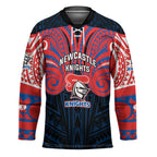 Custom Newcastle Knight Hockey Jersey Knight Warrior Polynesia Islander Rugby Mascot