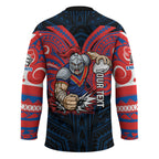 Custom Newcastle Knight Hockey Jersey Knight Warrior Polynesia Islander Rugby Mascot
