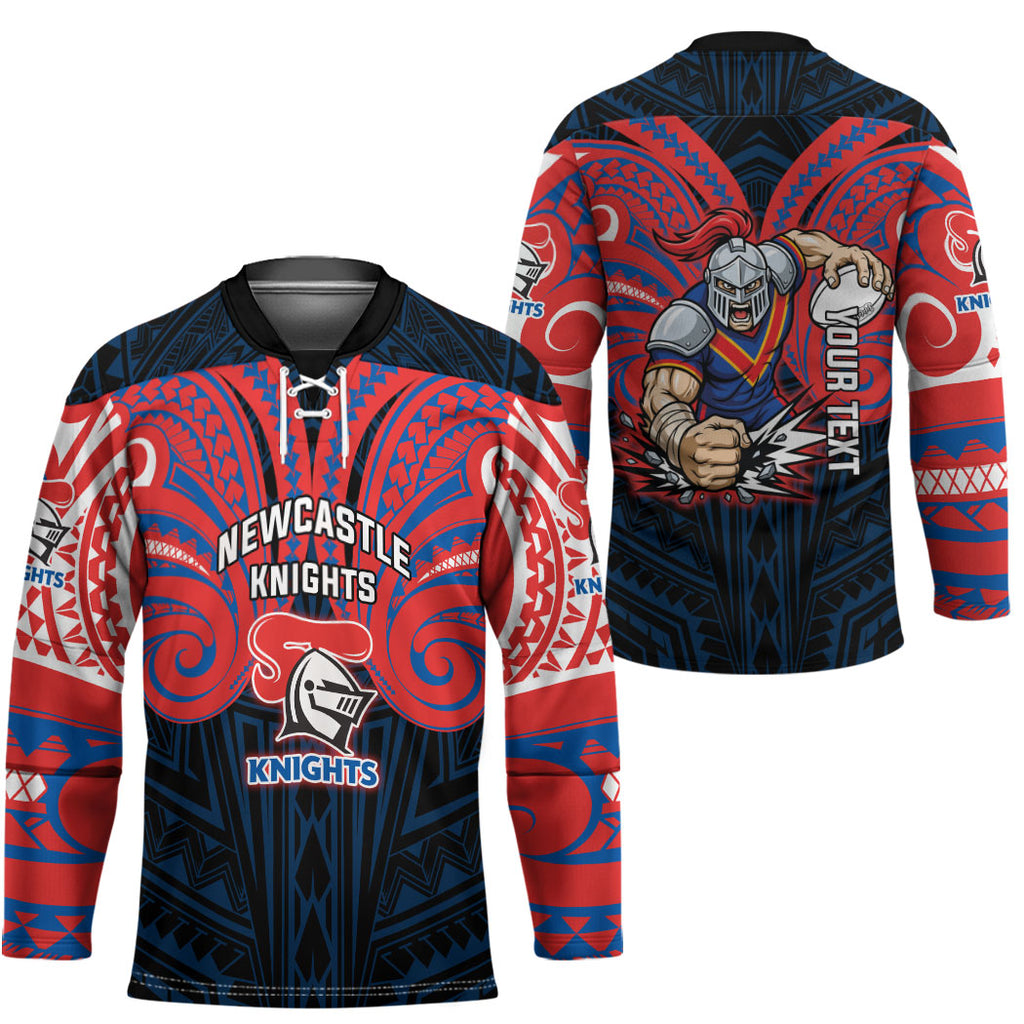 Custom Newcastle Knight Hockey Jersey Knight Warrior Polynesia Islander Rugby Mascot
