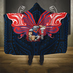 Custom Newcastle Knight Hooded Blanket Knight Warrior Polynesia Islander Rugby Mascot
