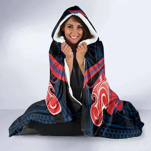 Custom Newcastle Knight Hooded Blanket Knight Warrior Polynesia Islander Rugby Mascot