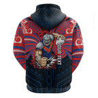 Custom Newcastle Knight Hoodie Knight Warrior Polynesia Islander Rugby Mascot