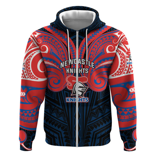 Custom Newcastle Knight Hoodie Knight Warrior Polynesia Islander Rugby Mascot