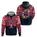 Custom Newcastle Knight Hoodie Knight Warrior Polynesia Islander Rugby Mascot