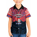 Custom Newcastle Knight Kid Hawaiian Shirt Knight Warrior Polynesia Islander Rugby Mascot