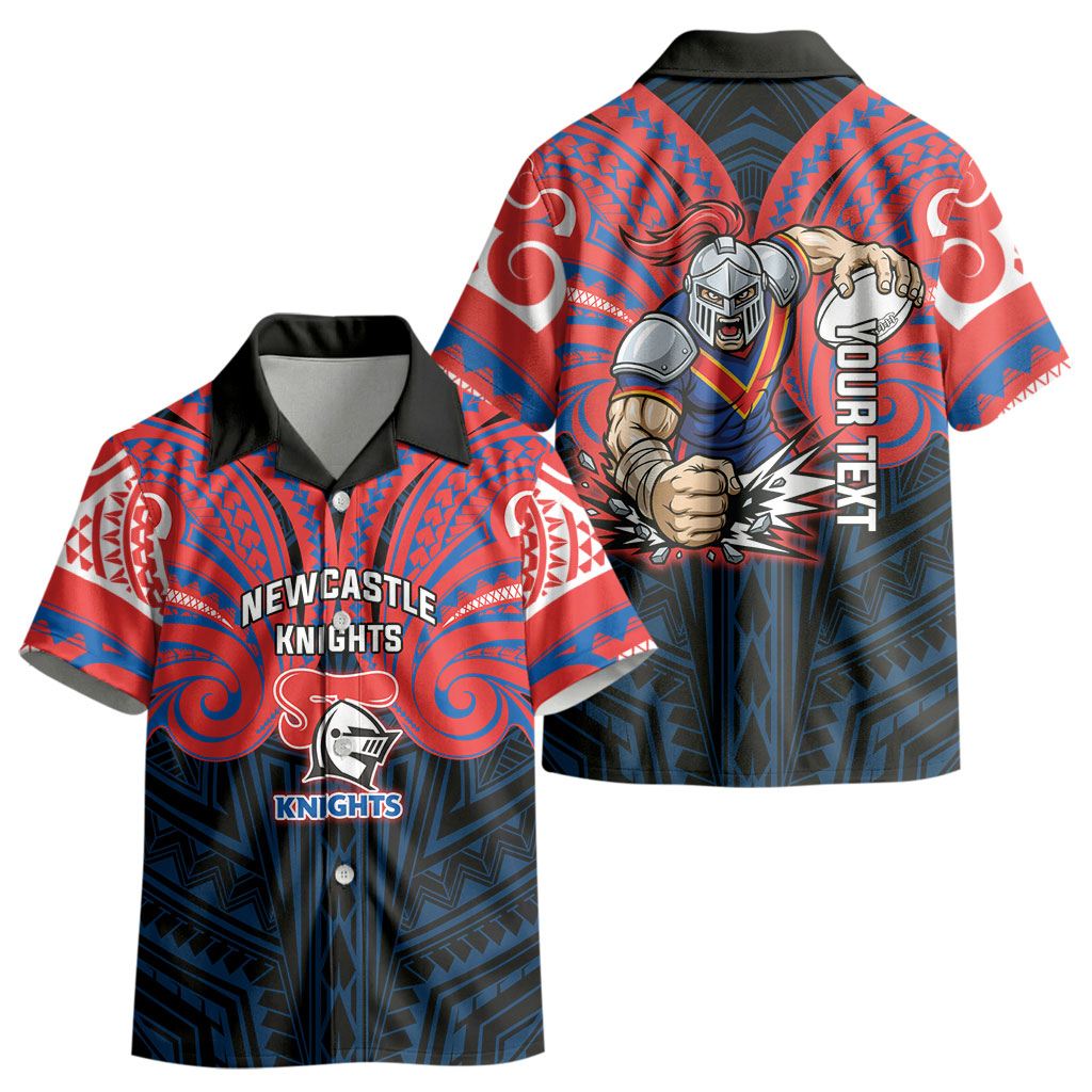 Custom Newcastle Knight Kid Hawaiian Shirt Knight Warrior Polynesia Islander Rugby Mascot