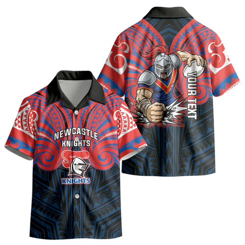 Custom Newcastle Knight Kid Hawaiian Shirt Knight Warrior Polynesia Islander Rugby Mascot