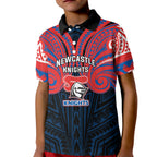 Custom Newcastle Knight Kid Polo Shirt Knight Warrior Polynesia Islander Rugby Mascot