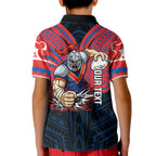 Custom Newcastle Knight Kid Polo Shirt Knight Warrior Polynesia Islander Rugby Mascot