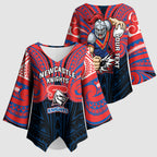 Custom Newcastle Knight Kimono Sleeve Blouse Knight Warrior Polynesia Islander Rugby Mascot