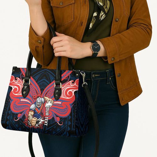 Custom Newcastle Knight Leather Bag Knight Warrior Polynesia Islander Rugby Mascot