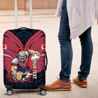 Custom Newcastle Knight Luggage Cover Knight Warrior Polynesia Islander Rugby Mascot