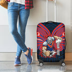 Custom Newcastle Knight Luggage Cover Knight Warrior Polynesia Islander Rugby Mascot