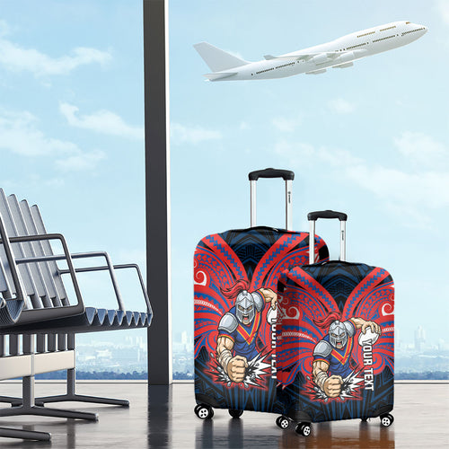Custom Newcastle Knight Luggage Cover Knight Warrior Polynesia Islander Rugby Mascot