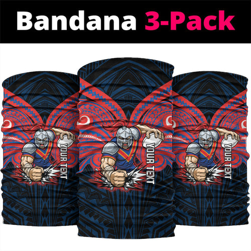 Custom Newcastle Knight Neck Gaiter Knight Warrior Polynesia Islander Rugby Mascot