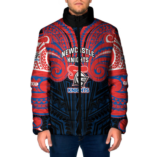 Custom Newcastle Knight Padded Jacket Knight Warrior Polynesia Islander Rugby Mascot