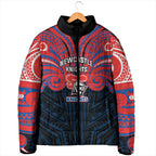 Custom Newcastle Knight Padded Jacket Knight Warrior Polynesia Islander Rugby Mascot
