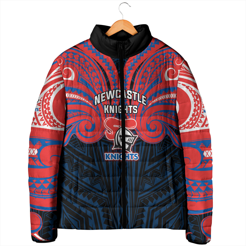 Custom Newcastle Knight Padded Jacket Knight Warrior Polynesia Islander Rugby Mascot