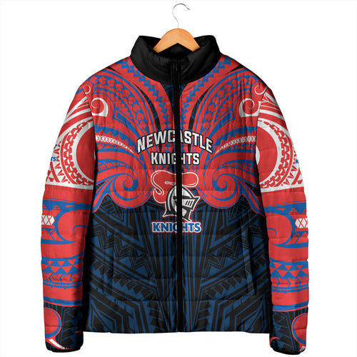Custom Newcastle Knight Padded Jacket Knight Warrior Polynesia Islander Rugby Mascot