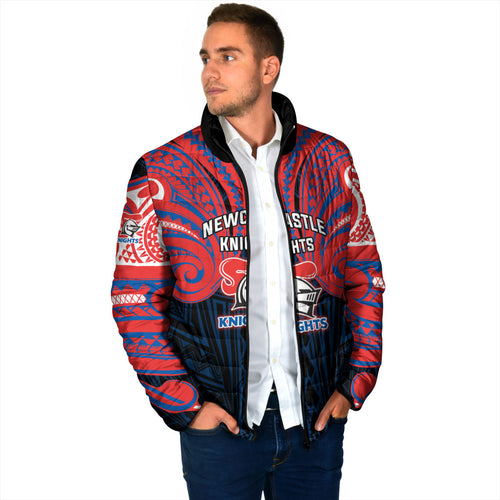 Custom Newcastle Knight Padded Jacket Knight Warrior Polynesia Islander Rugby Mascot