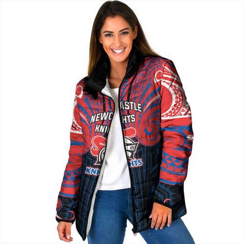 Custom Newcastle Knight Padded Jacket Knight Warrior Polynesia Islander Rugby Mascot